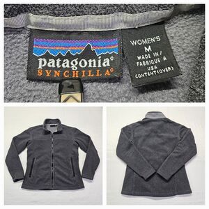 Vintage Patagonia Synchilla Womens Polar Basin Gray Full Zip Jacket Sweate Sz. M
